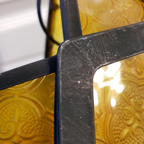 Moroccan Hanging Tealight Candle Lantern Yellow Glass Star - Picture 11 of 12